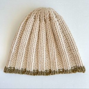 Nordstrom Cream and Gray Knit Beanie O/S
